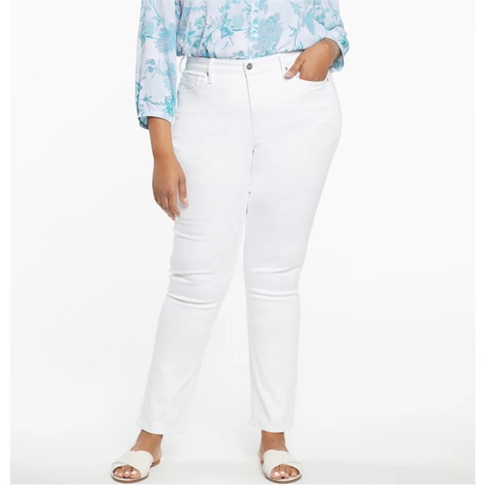 NYDJ Sheri Slim Demin Legging Jeans Optic White Women’s Plus Size 2X NEW